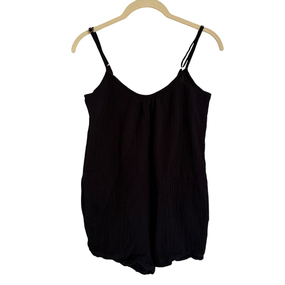 NATION LTD Black Mariah Gauze Romper Shorts Womens XS Made in USA Loungewear